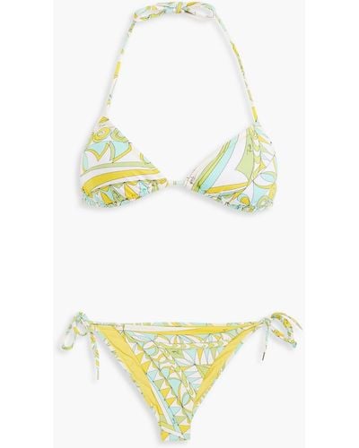 Emilio Pucci Printed Triangle Bikini - Yellow