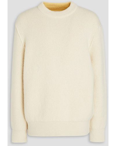 Jil Sander Ribbed Cashmere-blend Sweater - Natural