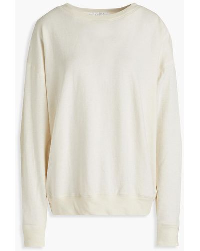FRAME Au Natural Uni Oversized Cotton-blend Jersey Sweatshirt - White