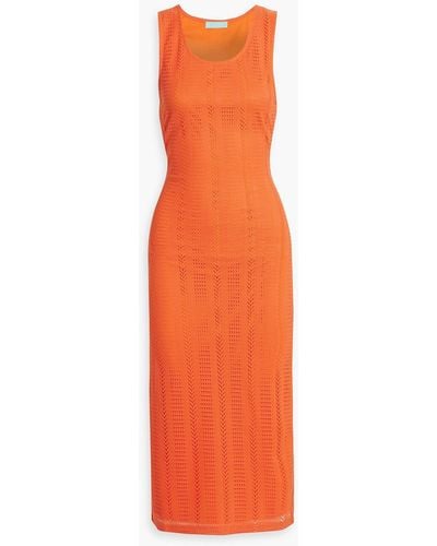 Melissa Odabash Hailey Cutout Crocheted Midi Dress - Orange