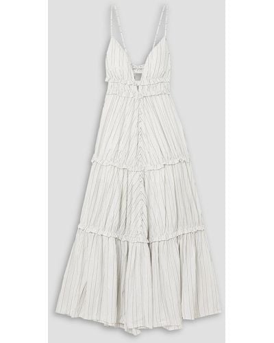 Joslin Studio Liana 2.0 Tiered Striped Gauze Maxi Dress - White