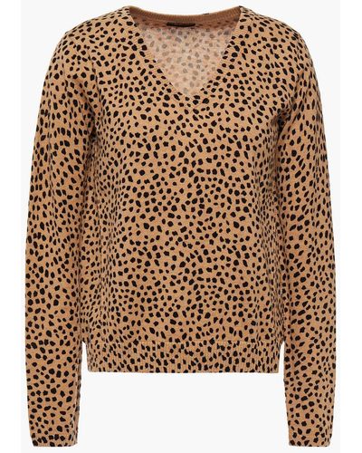 ATM Leopard-print Cotton And Cashmere-blend Sweater - Multicolour