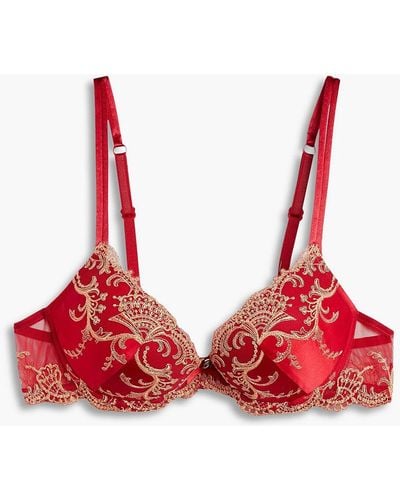 Lise Charmel Embroide Stretch-jersey Underwi Push-up Bra - Red