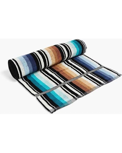 Missoni Striped Cotton-terry Beach Towel - Blue