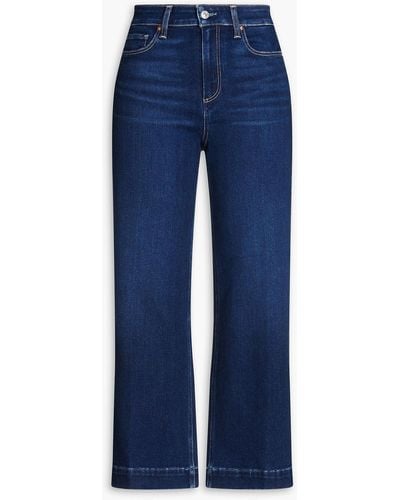 PAIGE Dream Weaver Cropped High-rise Wide-leg Jeans - Blue