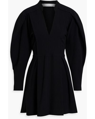 IRO Jiji Pleated Crepe Mini Dress - Black