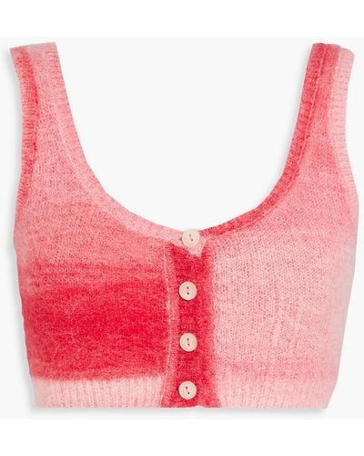 RE/DONE Cropped Dégradé Knitted Top - Pink