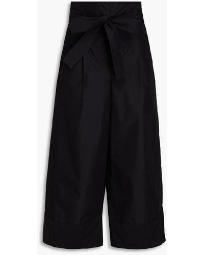 3.1 Phillip Lim Cropped Cotton-blend Poplin Wide-leg Trousers - Black
