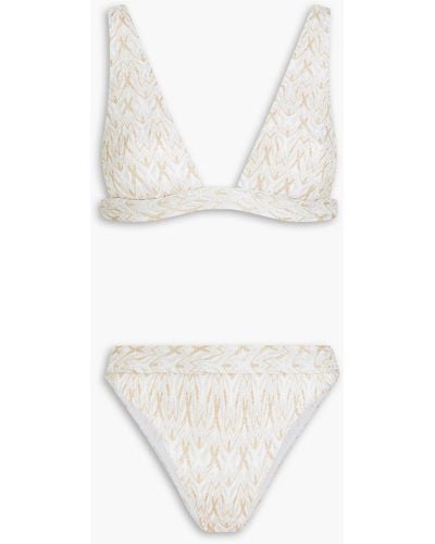 Missoni Crochet-knit Triangle Bikini - White