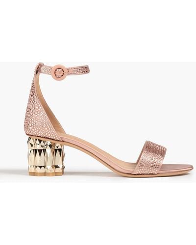 Ferragamo Crystal-embellished Satin Sandals - Pink