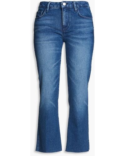 FRAME Le cropped mini boot halbhohe bootcut-jeans - Blau