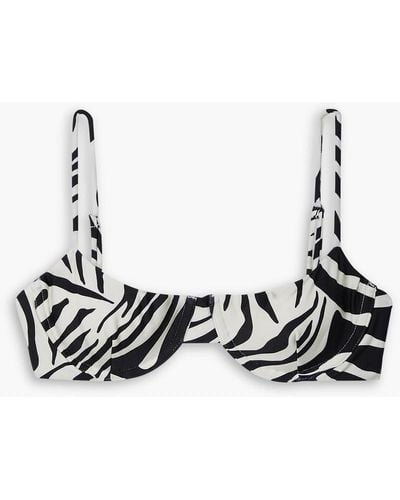 Haight Ligia Zebra-print Underwired Bikini Top - Black
