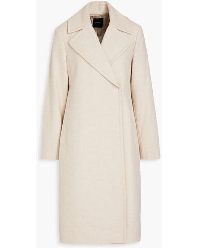 Theory Double-breasted Wool Coat - Natural