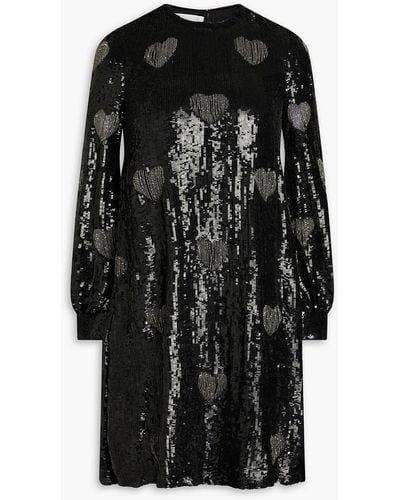 Valentino Garavani Embellished Silk-tulle Mini Dress - Black