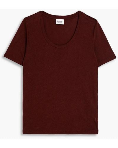 Claudie Pierlot Tibo Linen-blend Jersey T-shirt - Red