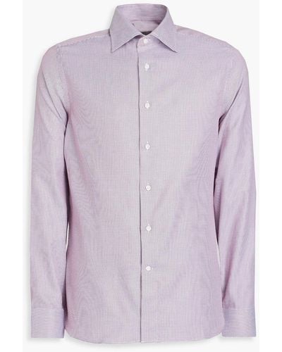 Canali Cotton-jacquard Shirt - Purple