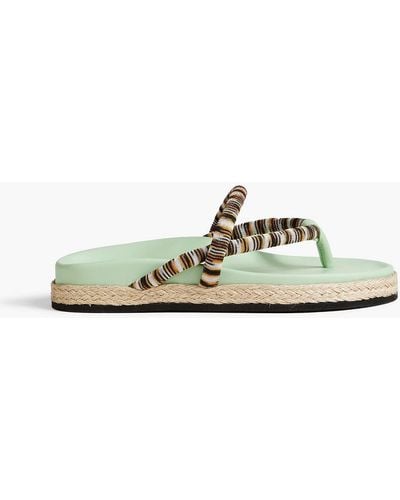 Missoni Striped Crochet-knit And Leather Espadrille Sandals - Green