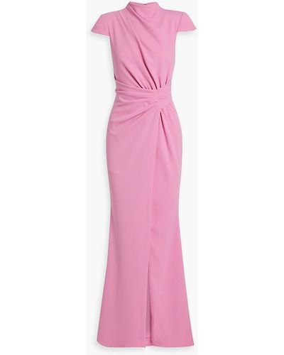 Badgley Mischka Gathered Jersey Gown - Pink