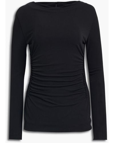 Etro Ruched Stretch-jersey Top - Black