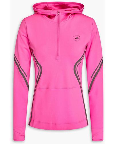 adidas By Stella McCartney Logo-print Stretch-jersey Hoodie - Pink