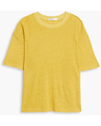 Stateside T-shirt aus leinen-jersey mit flammgarneffekt - Gelb