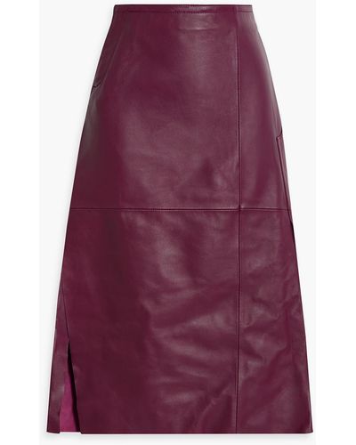 Marni Leather Skirt - Purple
