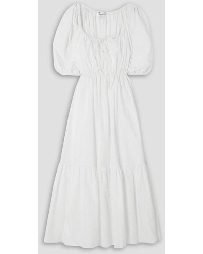 Matteau Tiered Broderie Anglaise Cotton-poplin Midi Dress - White