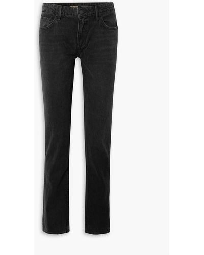 GRLFRND Hailey Mid-rise Straight-leg Jeans - Black