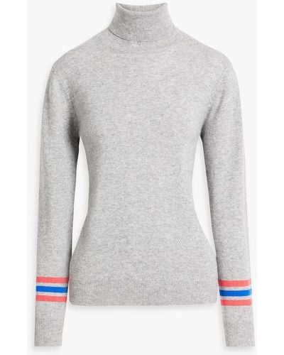 Chinti & Parker Striped Wool And Cashmere-blend Turtleneck Sweater - White