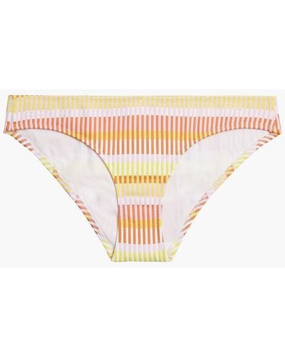 Solid & Striped The Desi Striped Low-rise Bikini Briefs - Pink