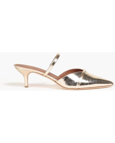 Malone Souliers Mirrored-leather Mules - Metallic