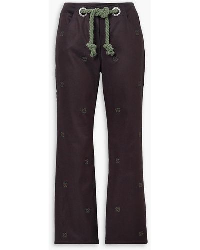 Miaou Tommy Cotton-blend Sateen Straight-leg Trousers - Blue
