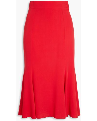 Dolce & Gabbana Fla Silk-blend Crepe De Chine Midi Skirt - Red