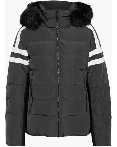 Fusalp Etain Quilted Striped Perfortex Hooded Ski Jacket - Black