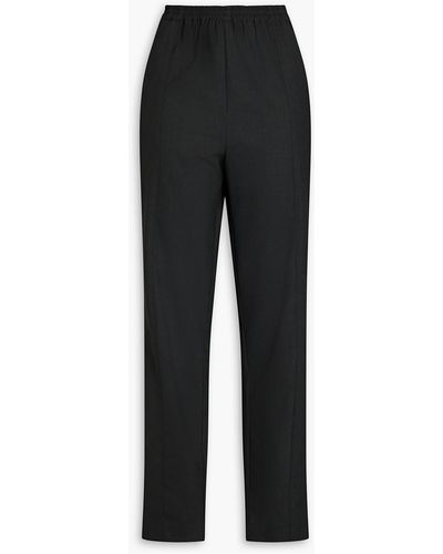 Eskandar Stretch-wool Tapered Trousers - Black