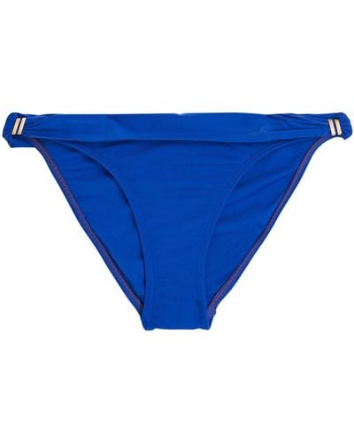 ViX Bia Ruched Low-rise Bikini Briefs - Blue