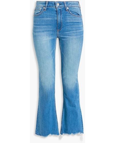 Rag & Bone Nina Frayed High-rise Kick-flare Jeans - Blue