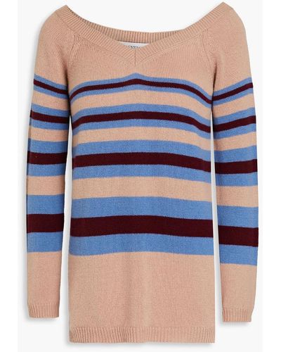 Valentino Garavani Striped Cashmere Sweater - Blue