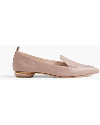 Nicholas Kirkwood Beya Pebbled-leather Loafers - Pink