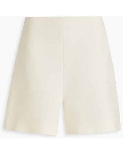 Adam Lippes Wool And Silk-blend Crepe Shorts - White