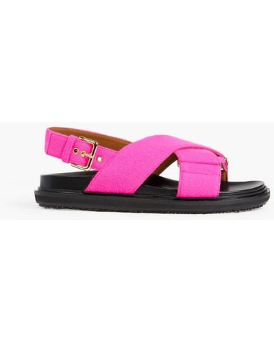 Marni Fussbett Felt Slingback Sandals - Pink