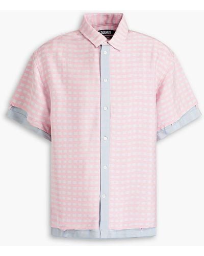 Jacquemus Two-tone Gingham Shirt - Pink