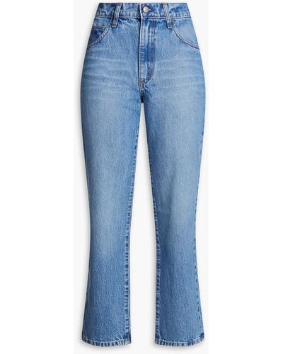 Nobody Denim Hardy Cropped High-rise Straight-leg Jeans - Blue