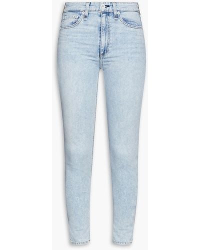 Rag & Bone Nina Cropped Faded High-rise Skinny Jeans - Blue