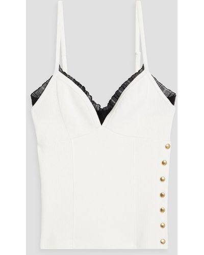 3.1 Phillip Lim Tulle-trimmed Stretch-knit Camisole - Natural