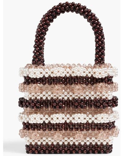 White Artificial Pearls Purse/Bags Work Designer Handcrafted Handbag -  AndamanMarketStore