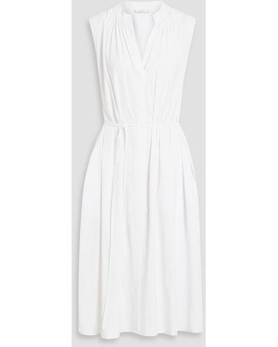 Vince Linen-blend Midi Dress - White