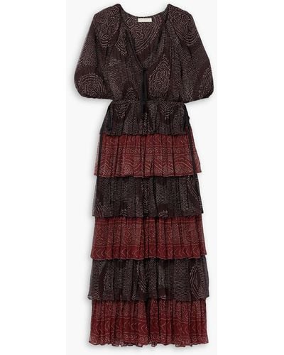 Ulla Johnson Emi Tiered Printed Silk-crepon Maxi Dress