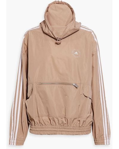 adidas By Stella McCartney Striped Shell Hooded Jacket - Natural