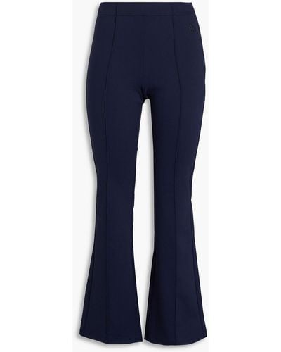 Tory Burch Embroidered Stretch-jersey Flared leggings - Blue